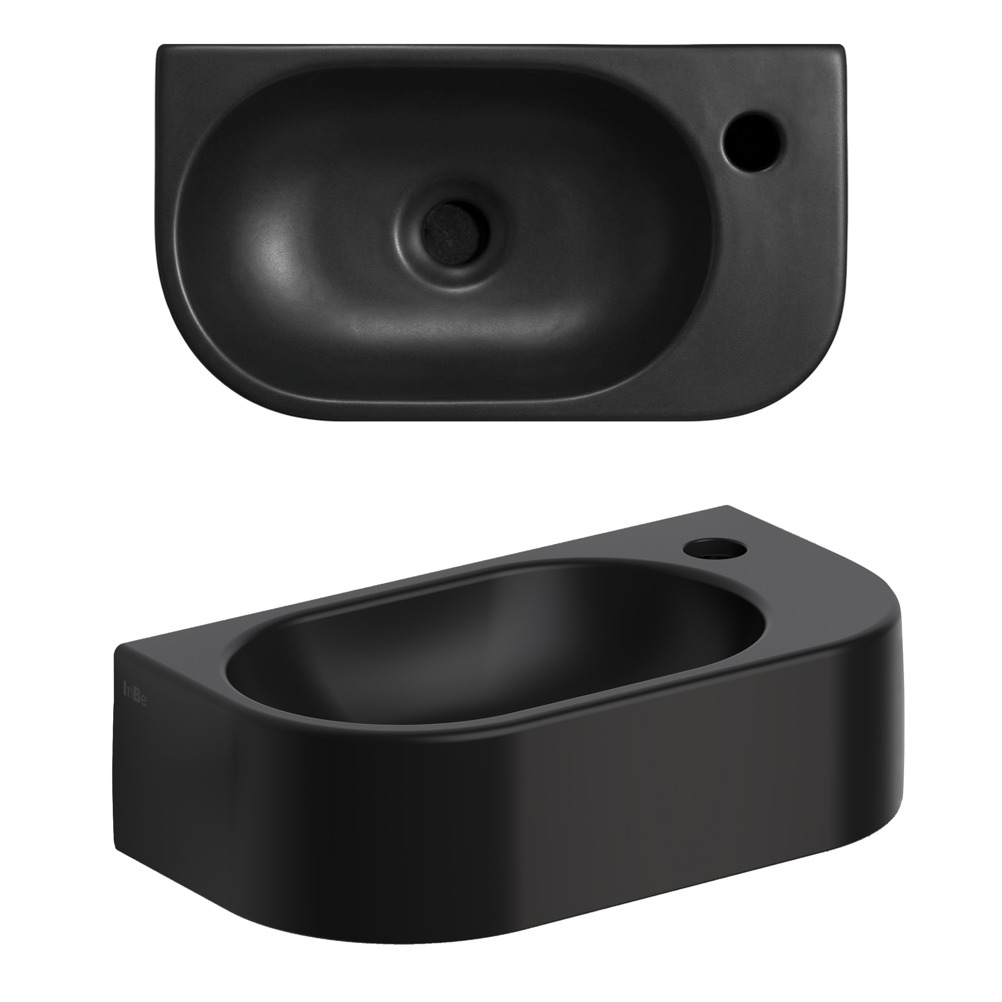 Clou InBe 7 fontein met kraangat zonder plug mat zwart ker.
